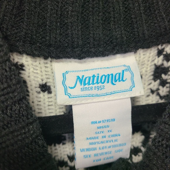 Vintage Black and White Knit Cardigan‎ - Picture 4 of 6